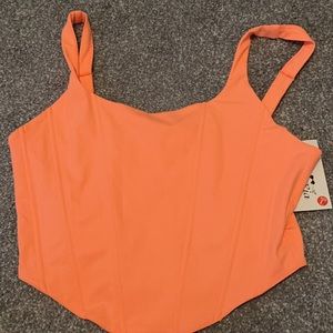 coral corset top
